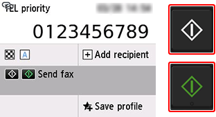 figure: Fax transmission screen